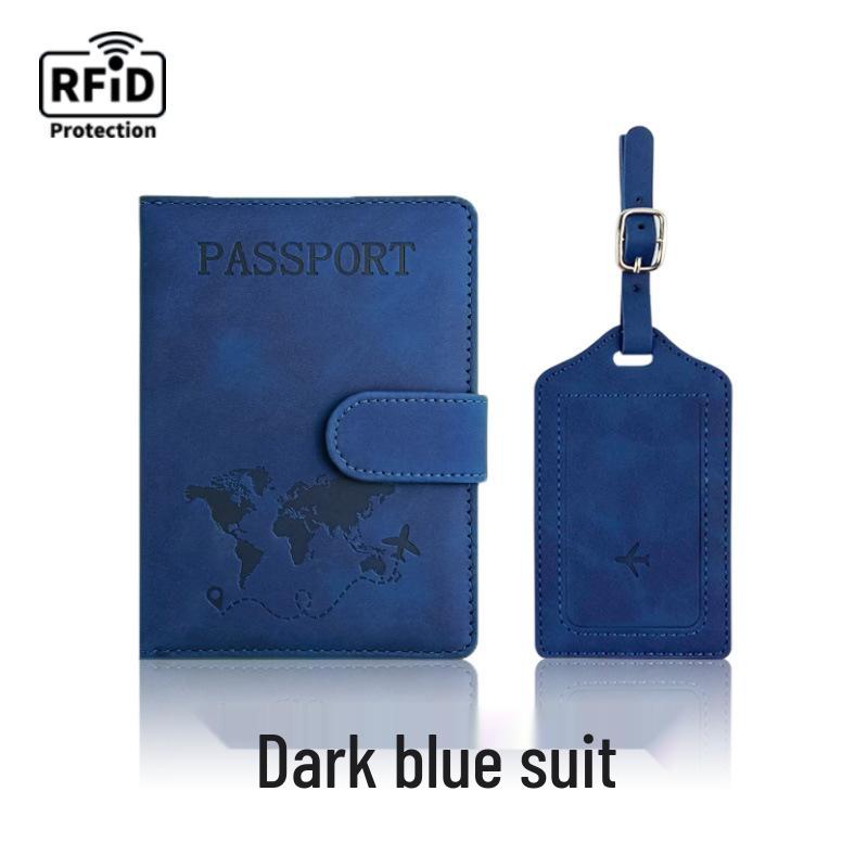 Набор: меняющий цвет держатель для паспорта из ПУ кожи и багажная бирка с RFID-защитой