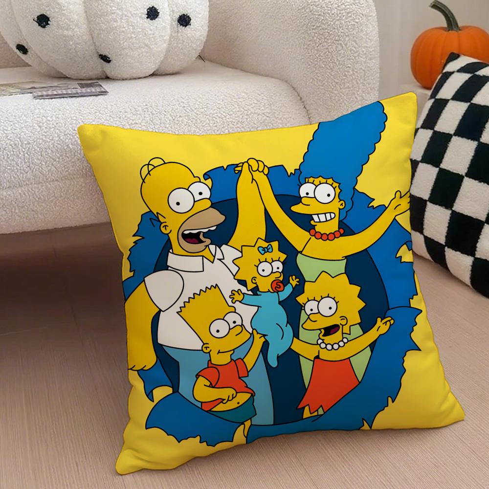 The Ssimpsons Cartoon Sofa Cushion Cover Throw Pillow Cover Hidden Button Durable Polyester Chair Cushion