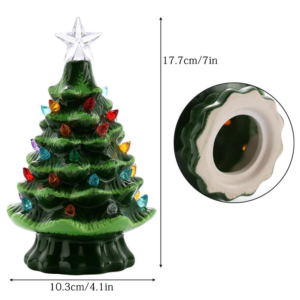 Керамическая новогодняя елка, изысканное маленькое настольное украшение на рождественскую елку для праздничного украшения