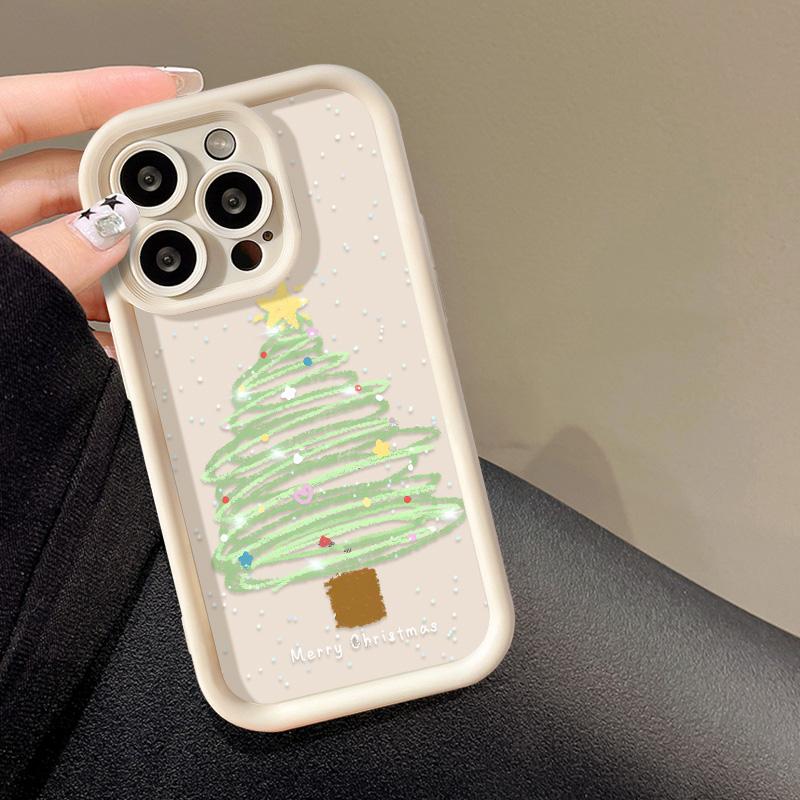 Рождественский чехол для iPhone 11 13 12 14 15 16 Pro Max XR XS Samsung A15 A55 A05 Redmi 12 13C OPPO A16 A18 Reno 11 Vivo Y17S Y12 infinix note 40