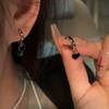 Black Love Small Ear Buckles, Simple And Versatile Stud Earrings, High-End Earrings, Earrings For Women