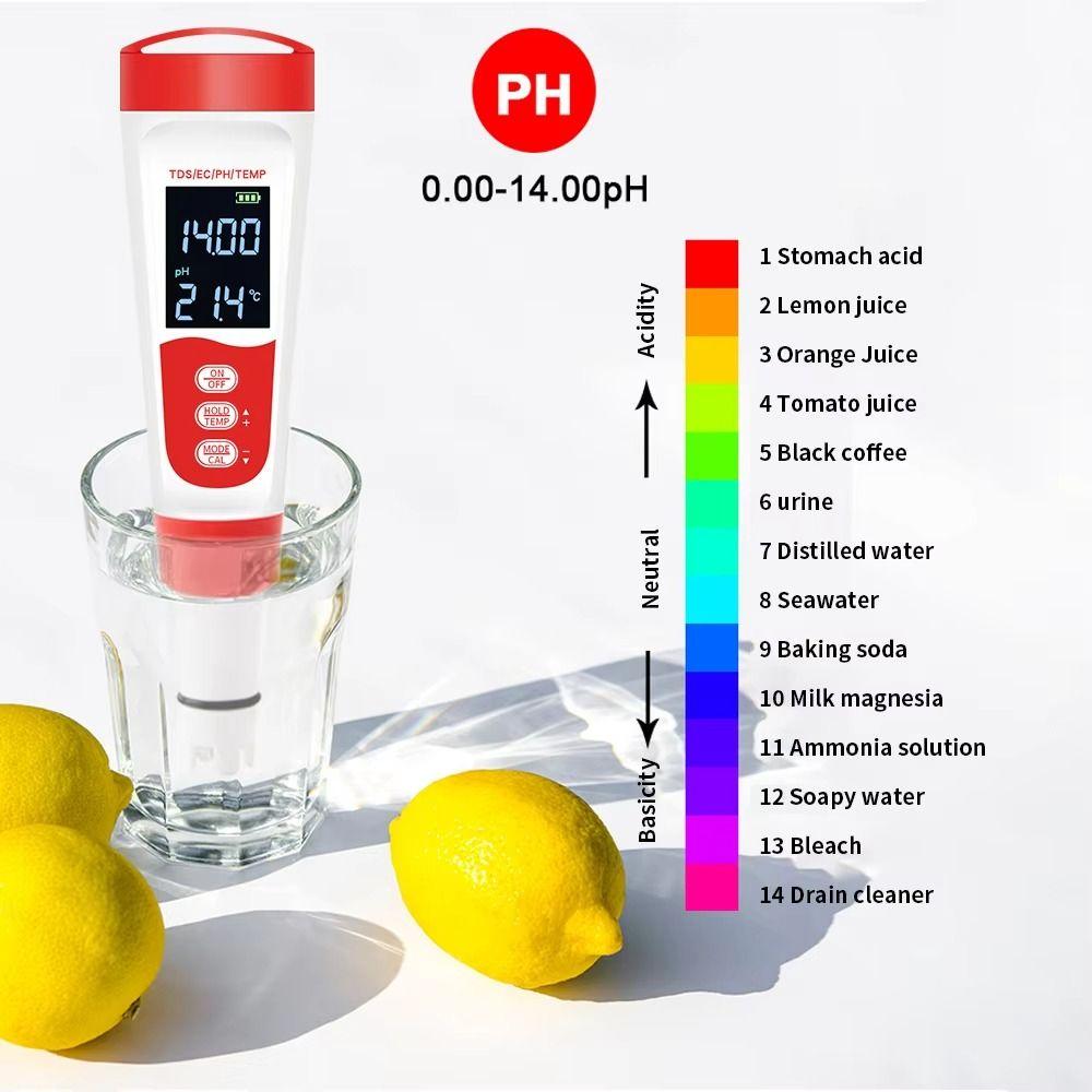 4-in-1 PH/EC/Temperature Meter Multifunction Digital PH Meter Dough Testing