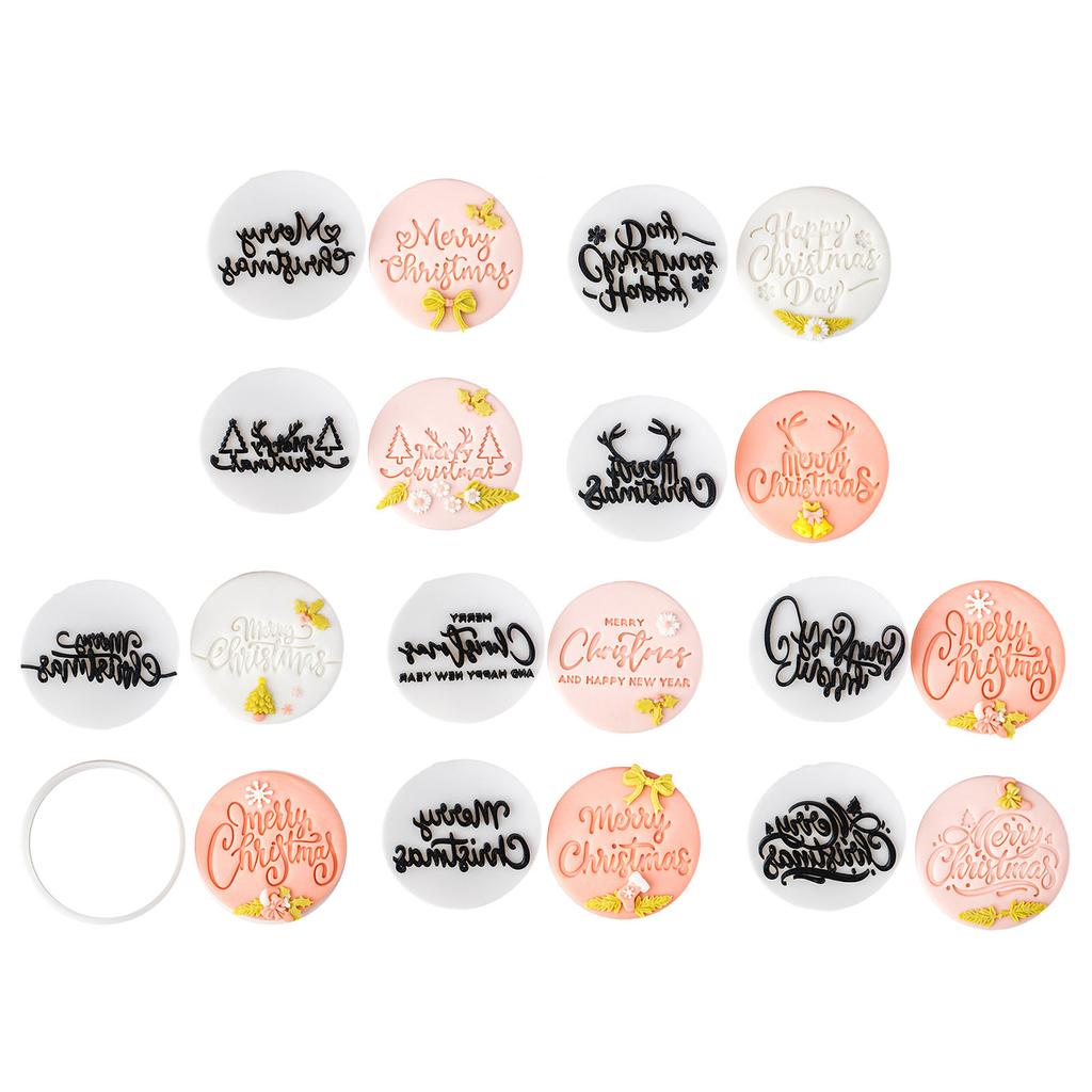 Рождественские формочки для печенья с помадкой и английскими поздравлениями. Пищевые формы для выпечки, подходящие для праздничных угощений.