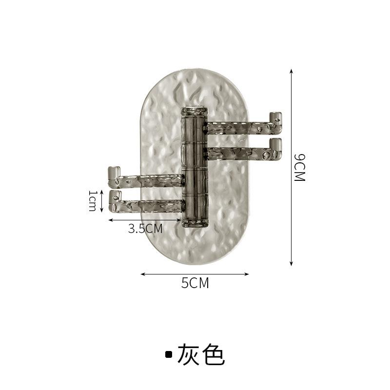 3732 Прозрачная вращающаяся вешалка для полотенец с 4 крючками, прочная клейкая вешалка для полотенец, настенная вешалка для хранения в ванной комнате, без дырокола и маркировки, клейкий крючок