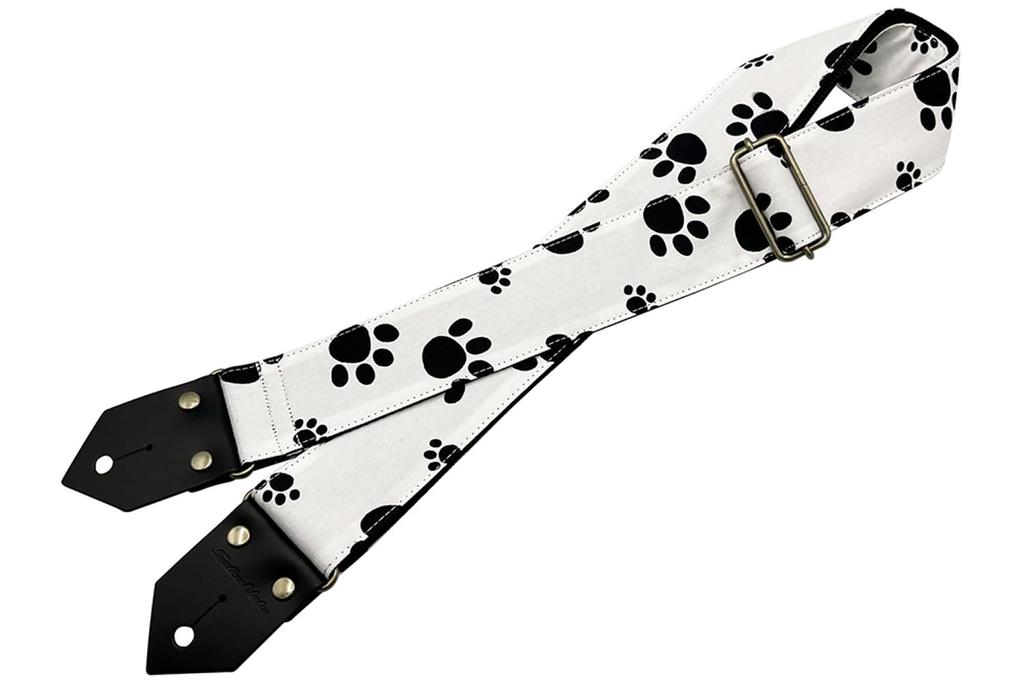 Spice Note Guitar Printing Fabric Foot Made In Length Strap, Series, Prints, Japan, 820mm-1450mm, White, ES-PP50FP/WHT