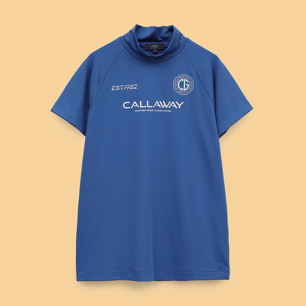 Callaway Футболка с коротким рукавом и воротником-стойкой UV для C25134202 Размер S Женская (Растягивающийся, Защита) Гольф, 1110_Синий,