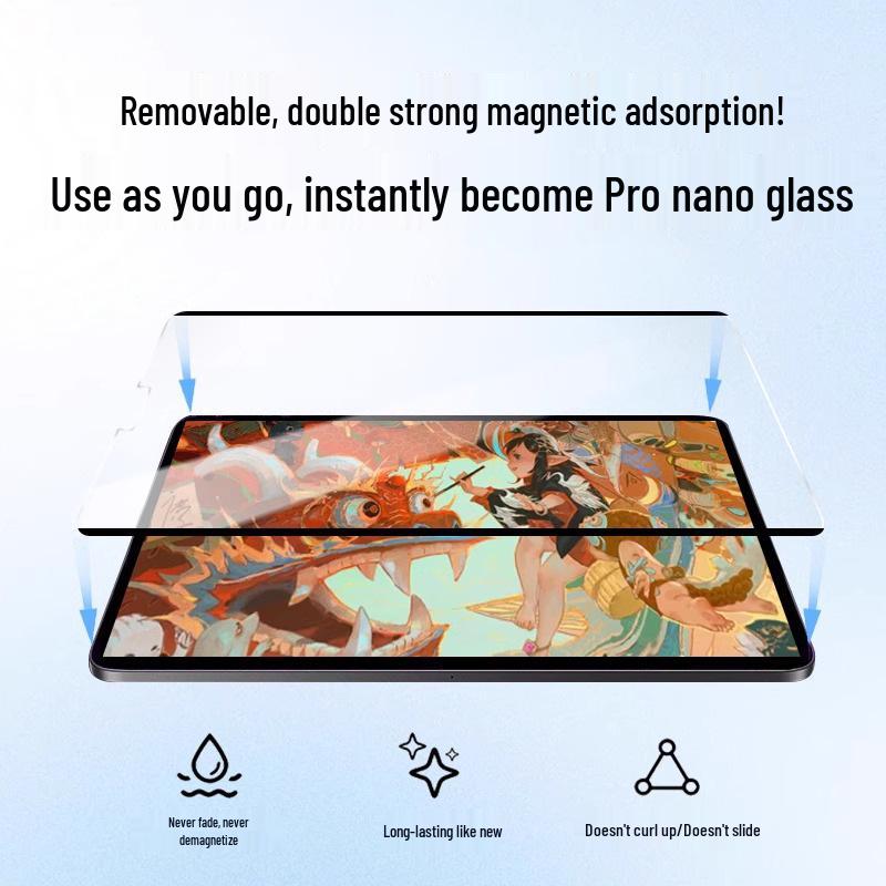 Магнитная матовая защитная пленка для экрана Apple iPad 10.9" (Совместим с iPad 9-го/6-го поколения и Air 7)