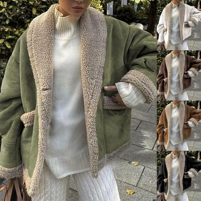 И зимнее женское американское ретро пальто с лацканами и свободным верхом