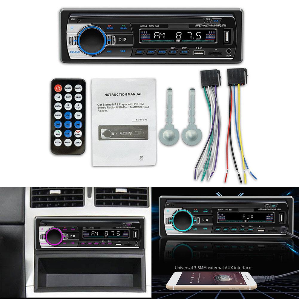 1 DIN автомагнитола Радиоприемник для автомобиля MP3-плеер USB Автомобильный аудиопроигрыватель Интерфейс 12 Pin Быстрая зарядка USB Четырехканальный выход