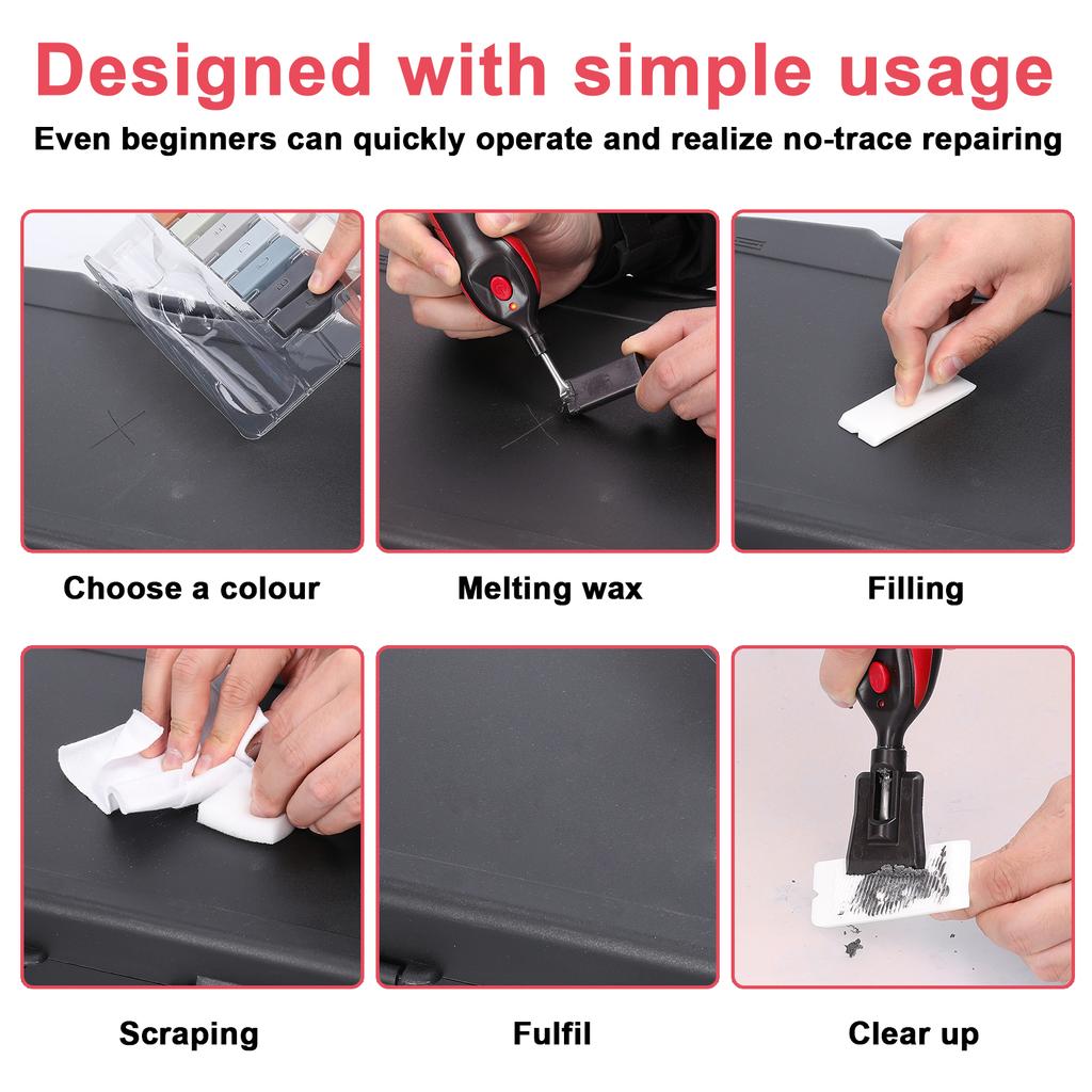 Tile Floor DIY Repairing Tool Set Multifunction Porcelain Furniture Repairing Tool Set Scratch Nail Hole Crack Filler