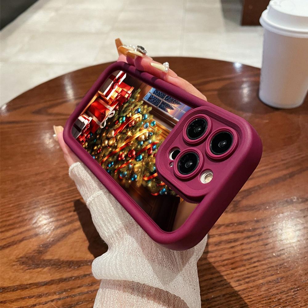 N117 Новогодние Счастливого Рождества арт Мягкие чехлы для телефонов Angel Eyes для iPhone 16 15 14 13 11 Pro Max 8 7 6s Plus 12 mini XR XS Max SE Противоударный чехол