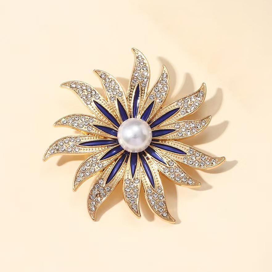 Брошь Подсолнух, Модная Жемчужная Брошь, Элегантная Женская Брошь