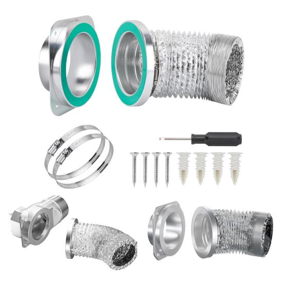 1 Set Exhaust Connector Metal Housing Magnetic Dryer Vent Connector Kit Easy Cleaning Air-Tight Exhaust