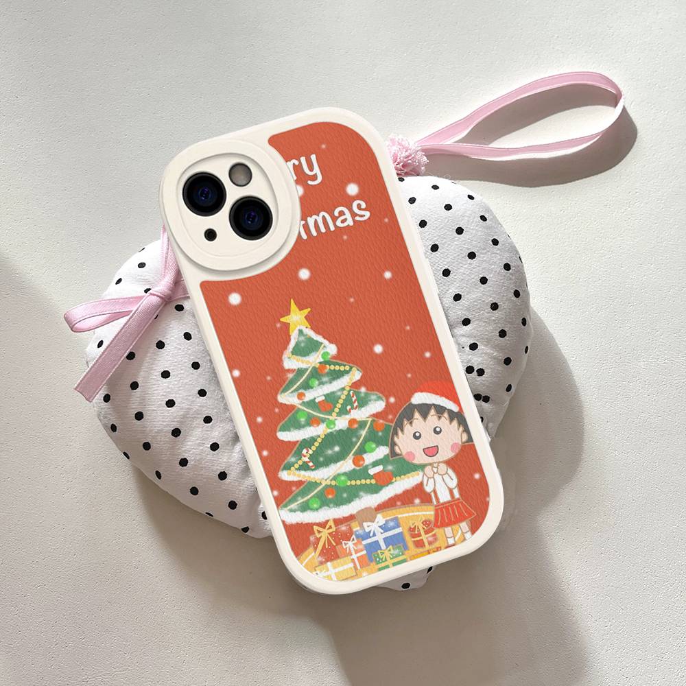 Чехол для телефона Catoon Chibi M-Maruko ChanS для IPhone 16 15 14 13 12 11 Pro Max Plus Ударопрочный кожаный чехол