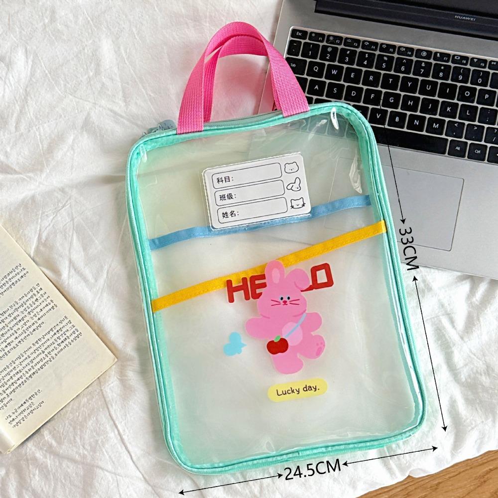 Transparent Test Paper Storage Bag Rabbit File Folder Bag INS Cartoon File Bag Students