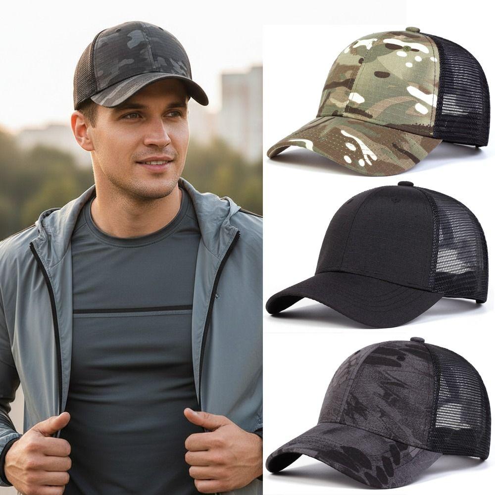Fashion Baseball Net Caps Adjustable Simple Mesh Peaked Cap Casquette For Man Women Unisex