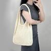 Knitted Handbags Beach Bags Lightweight Students Shoulder Casual Tote Female Style Shopping Woven Bags For Women Girls