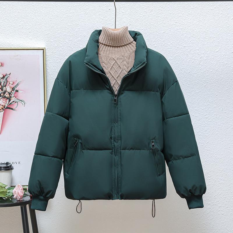 Winter Warm Down Cotton Jacket for Women's Short Korean Style Loose Stand Collar Bread Jacket for Cotton Jacket for Women
