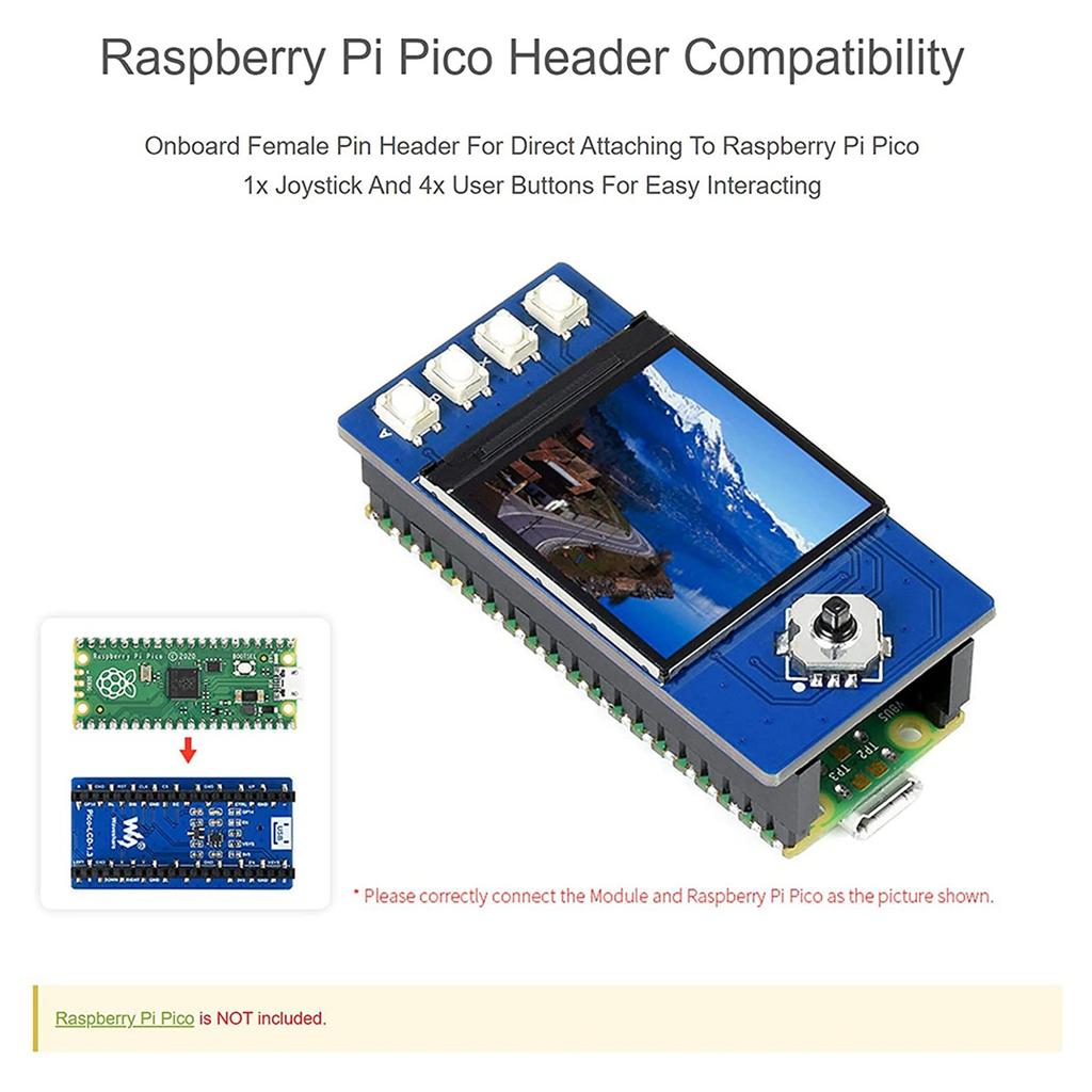AA58 Waveshare 1,3-дюймовый ЖК-дисплей для Raspberry Pi Pico, модуль дисплея IPS, 65K цветов RGB, 240x240 пикселей
