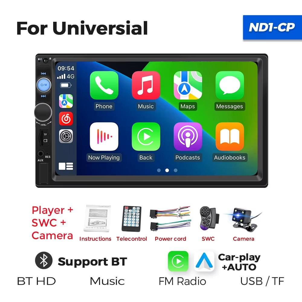 MEKEDE ND1 Carplay Android Auto Car Radio Stereo 7010B MP5 Multimedia Player Universal HD Touch Screen Mirror Link TF USB FM
