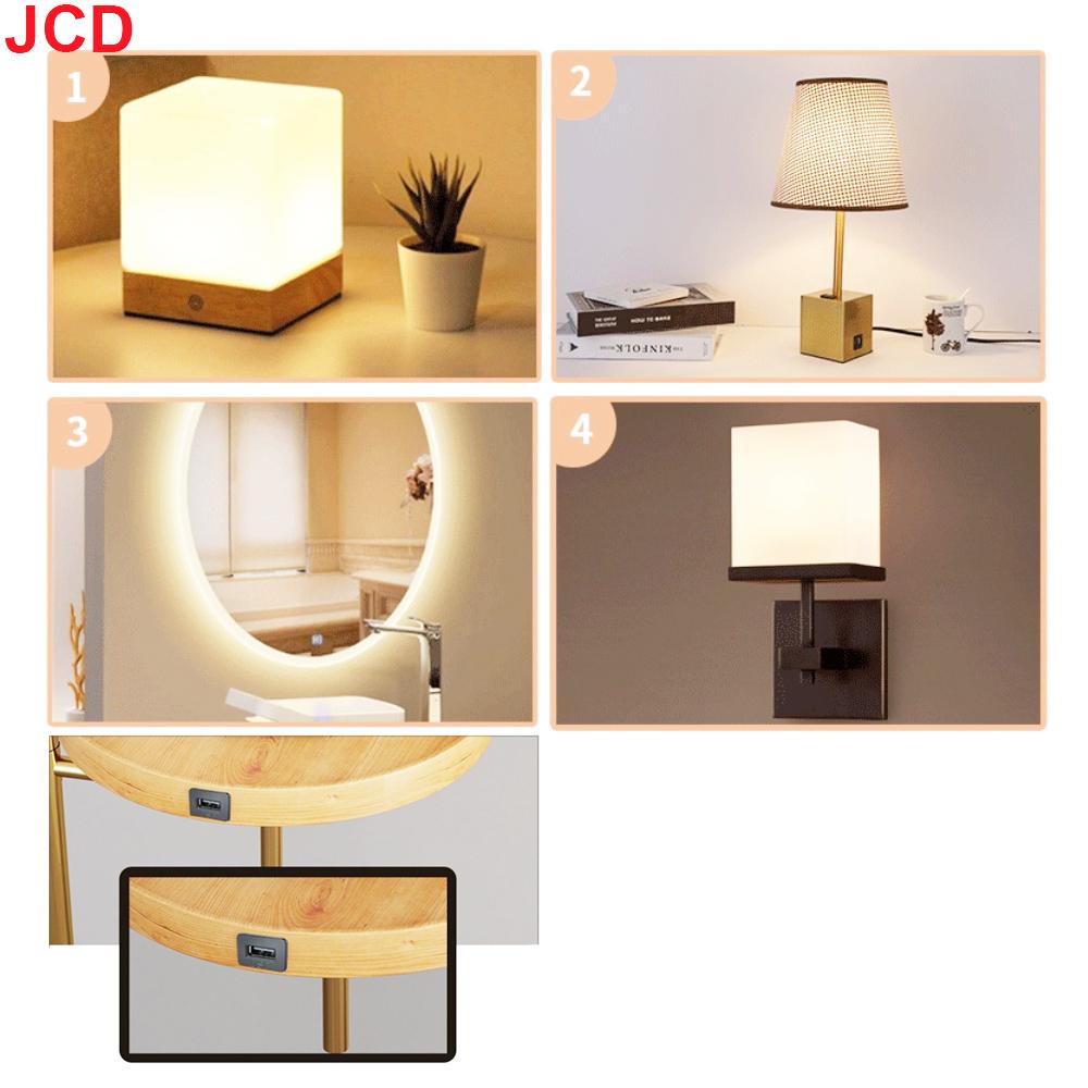 JCD 1pcs Double Layer Usb Female Base Type-C Socket and Female Usb Lamp Charging Socket Power Socket With Cable Connector