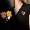 Мода Кленовые листья Женщины Капающие Броши Броши Булавки Модные украшения Золото