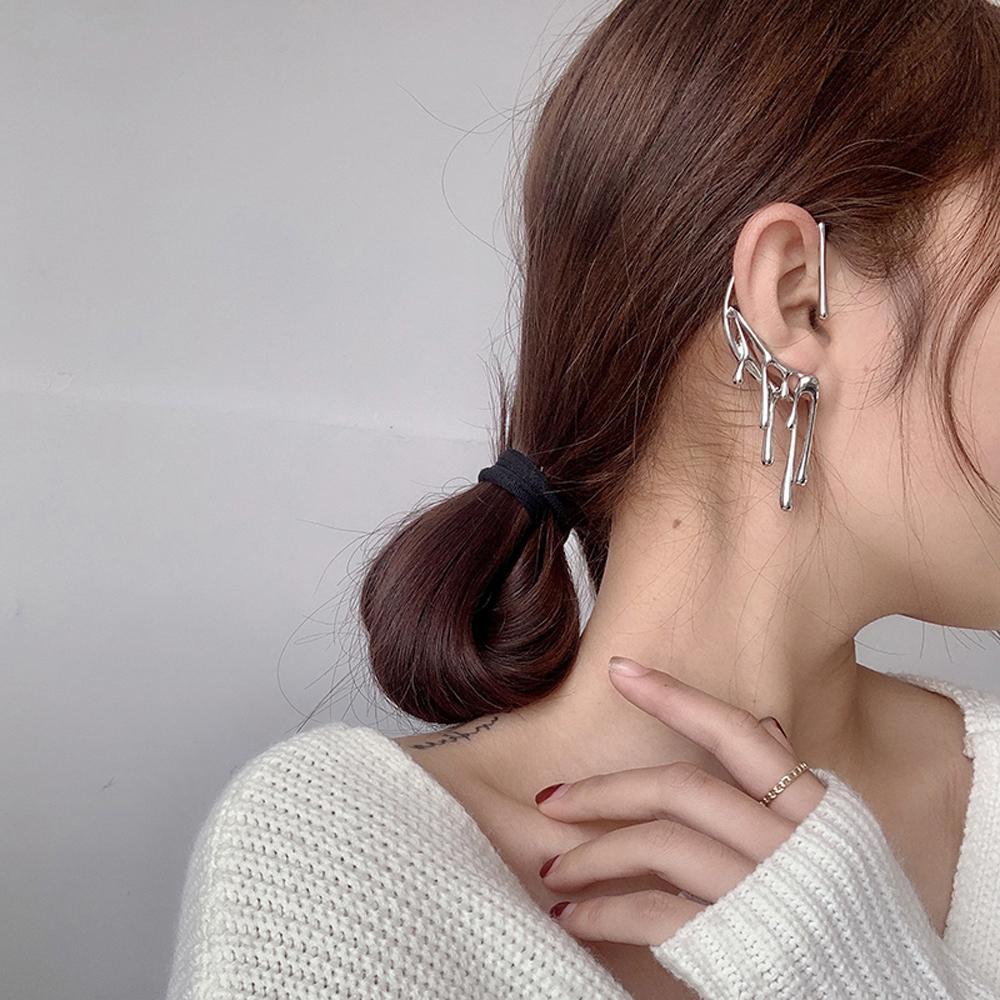 Хип-хоп необычный гиперболический панк капающая серьга-крючок для левого уха с эффектом расплавленной лавы висячие серьги-клипсы