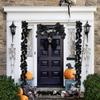 1.8M Hallow Artificial Black Rattan Maple Leaf Vine Christmas Wall Hanging Maple Leaf Vines Leaf Rose Indoor Garland Fake Flower