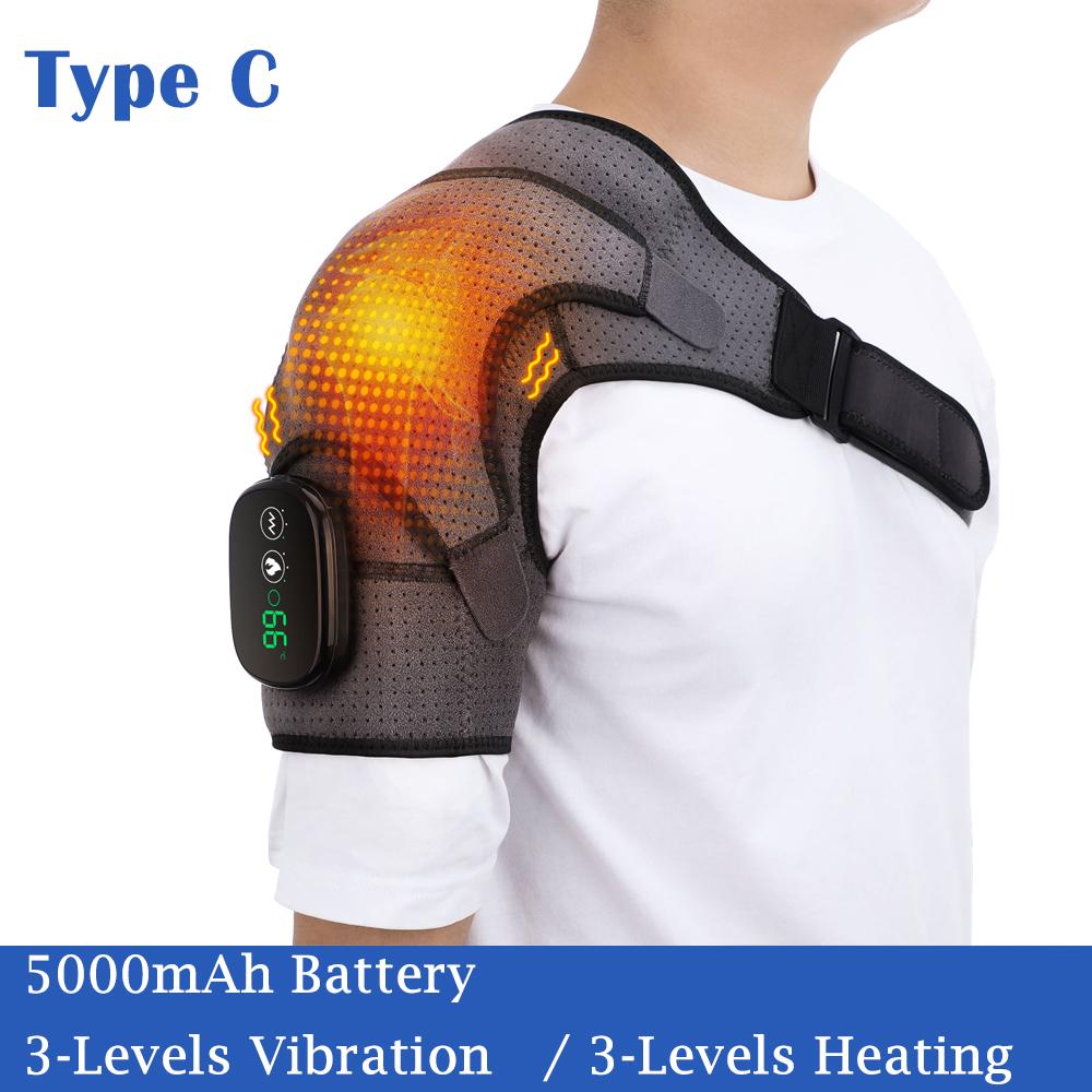 Vibration massager Smart Massage Machine Heating Shoulder Massage Belt Adjustable Led Hot Compress Heating Shoulder Shawl