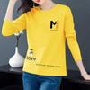 Women's Spring  Cartoon Long-sleeved T-shirt  Fashion Simple and Versatile Women's Bottoming Shirt