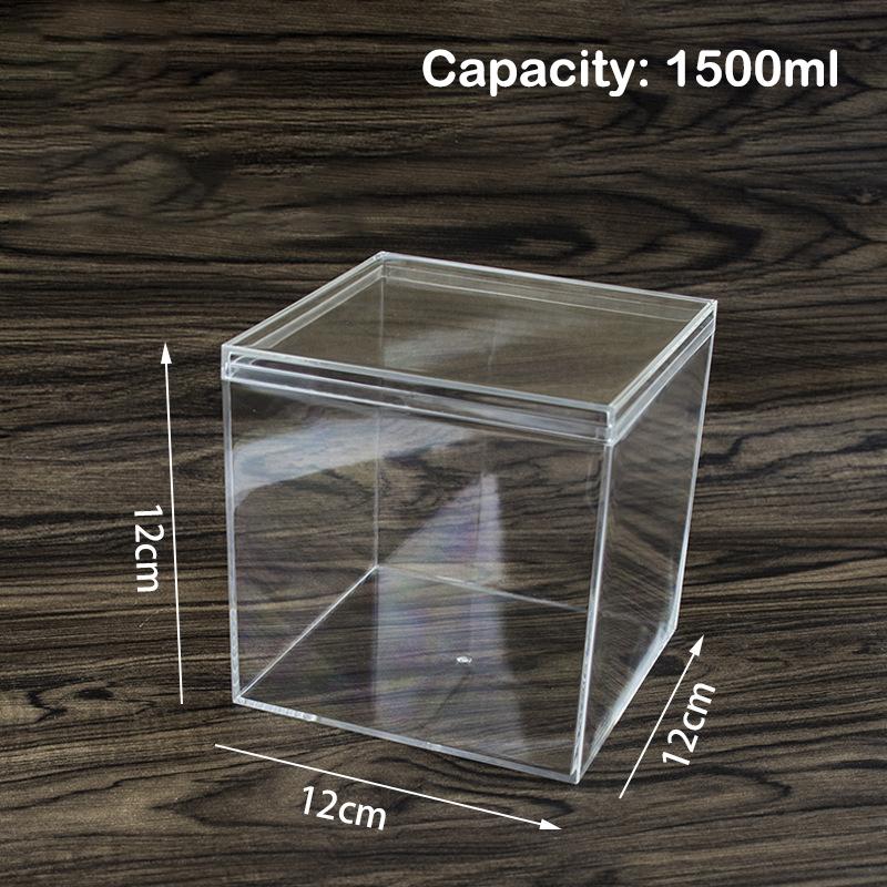 Square High Transparent Plastic Box Betta Breeding Box Mini Candy Packaging Box