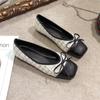 Fashion Plus Size 44 Ballerina Flats Round Toe Shoes Woman Tweed Comfortable Slip On Flat Shoes Ladies Maternity Shoes Zapatos Loafers