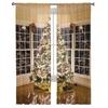Christmas Tree Lights Christmas Theme Window Tulle Curtains For Living Room Kitchen Christmas Home Decor Sheer Voile Curtains