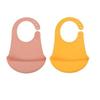 Daily Like Bonbon Silicone Bib 2-piece Set, Dusty Rose, Mustard, 1 Set
