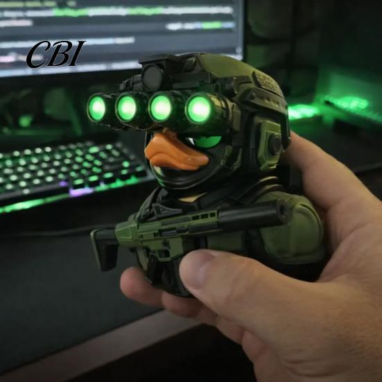 Desktop Tactical Decoration Night Vision Duck Figurine, Cool Military Statue, Desk Decor for Gamers Collectible Figure Collectors, 4 Colors Available,