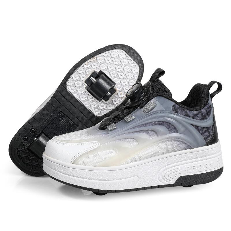 Четырехколесные деформированные беговые туфли детские автоматические роликовые коньки для мальчиков и девочек невидимые роликовые коньки для взрослых обувь на колесиках