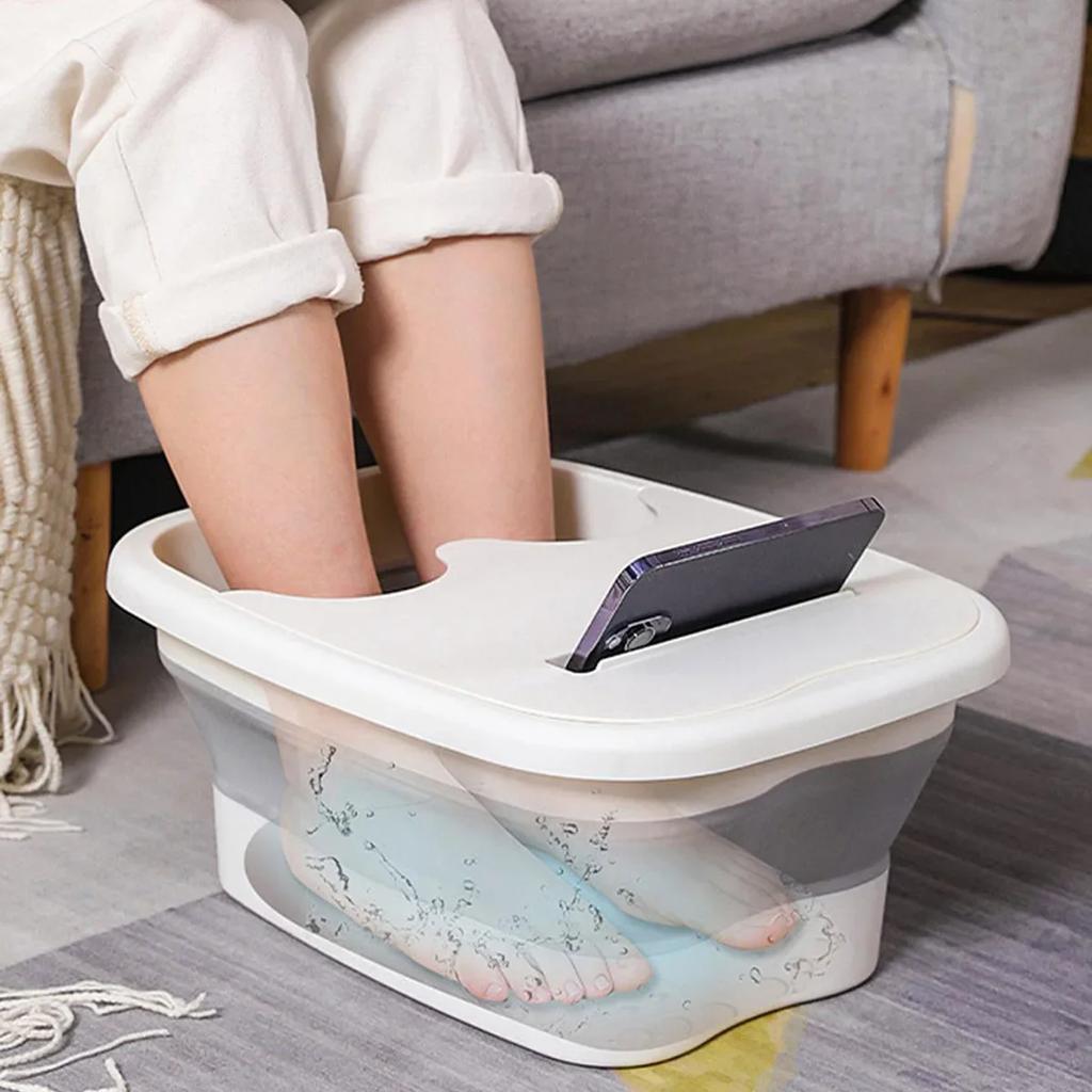 1pc Portable Foldable Foot Bath Basin - Relaxing Foot Spa with Built-in Massager - Deep Soak for Ultimate Comfort