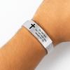 Silver Family Friendship Bracelet Adjustable Cross Braclets Bible Verse Bracelet  for Men Women