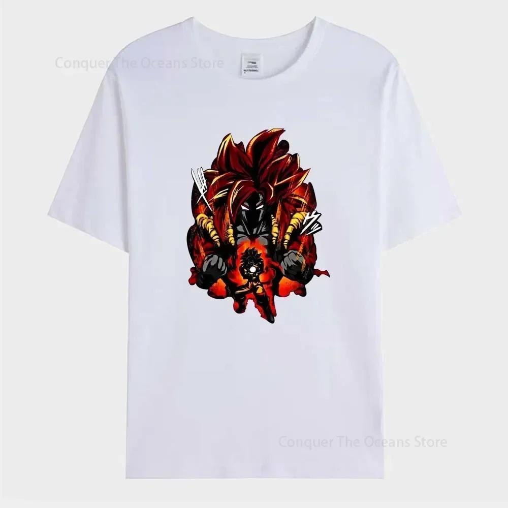 Anime SuperSaiyan Printed Men's T-Shirt Goku Short Sleeves O-neck Tees High Quality Breathable Casual Streetwear Women's Tops