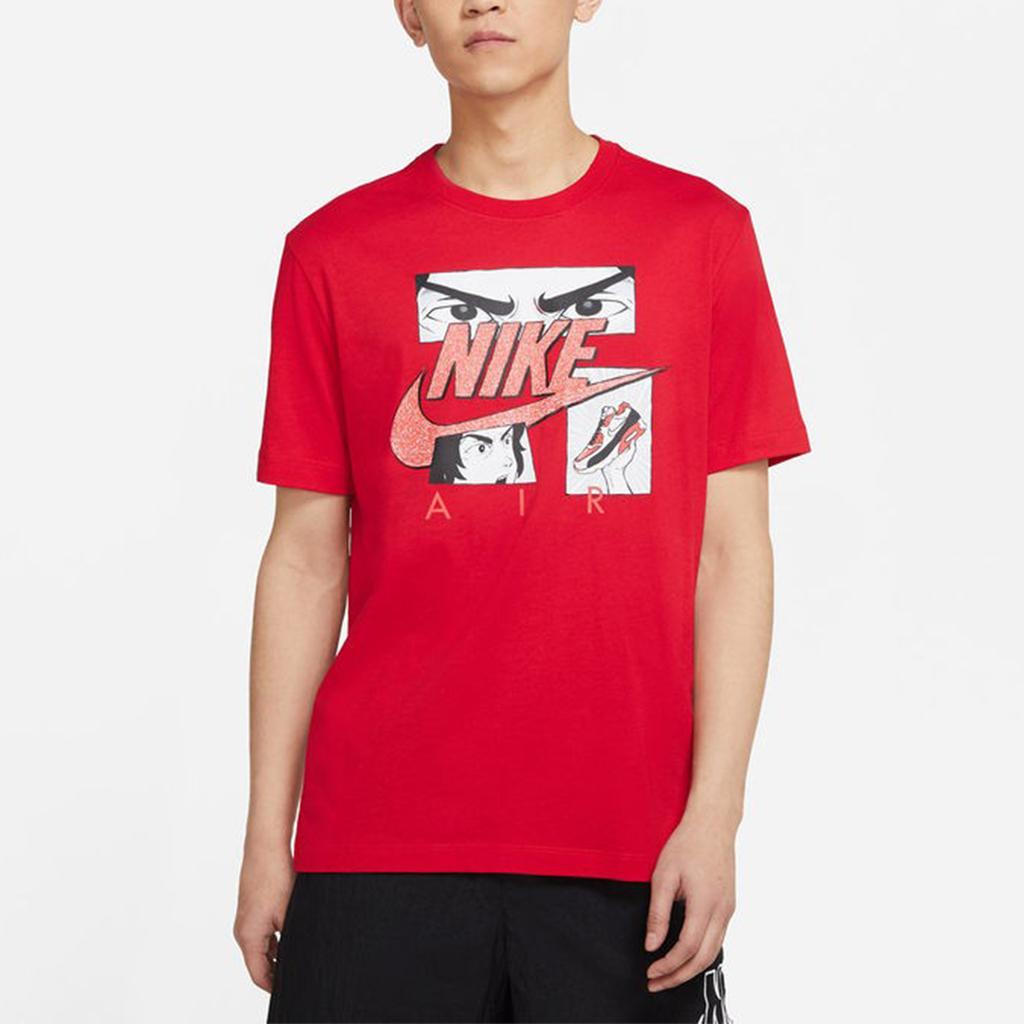 Nike Sportswear Comic Print Short Sleeve Crew Neck T-Shirt Men Tops Red DB6152-657