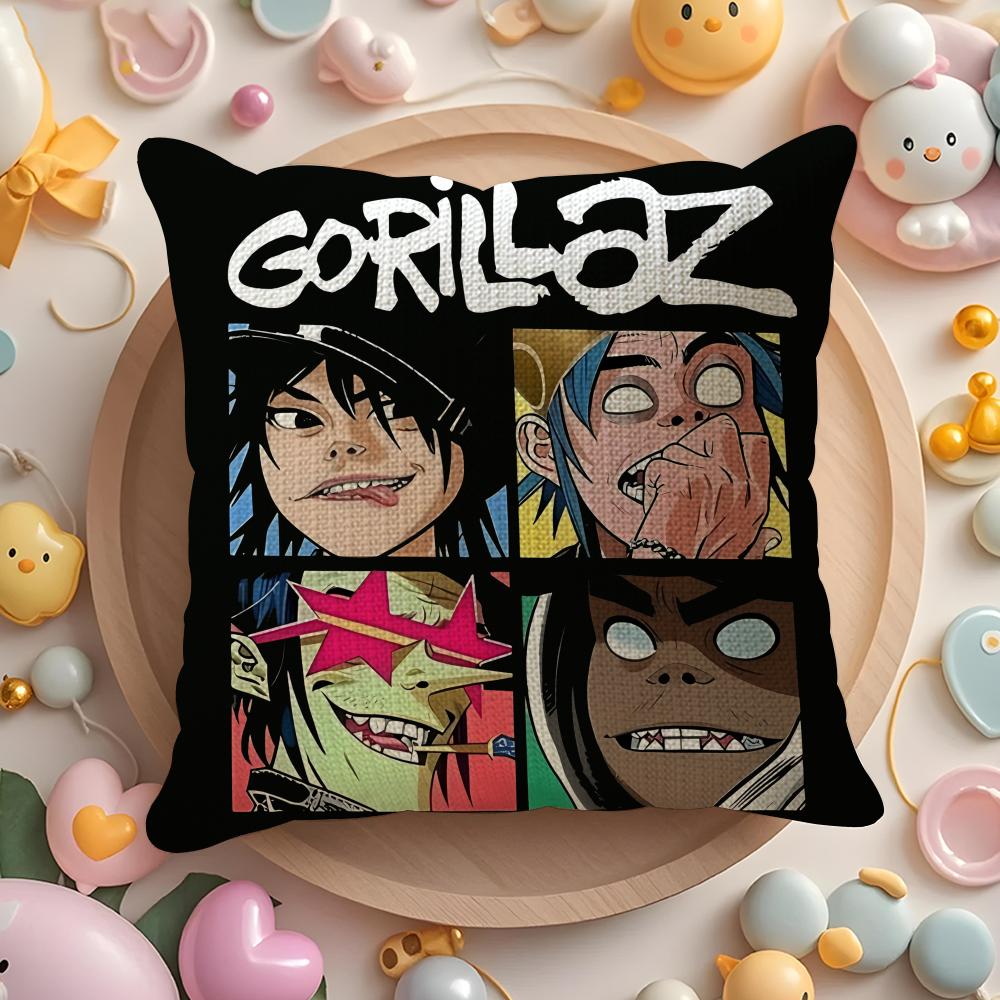 G-Gorillazs Хип-хоп Аниме Наволочка Натуральный Лен Органическая Ткань Двусторонняя Печать Диван Домашний Декор Подарок Наволочка