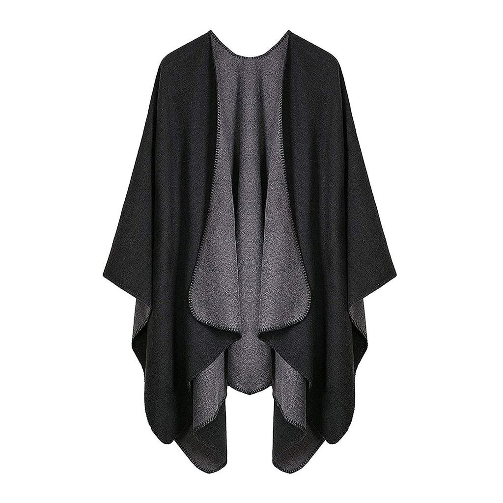 Women Winter Warm Oversized Printing Blanket Cape Wraps Shawl Cardigans