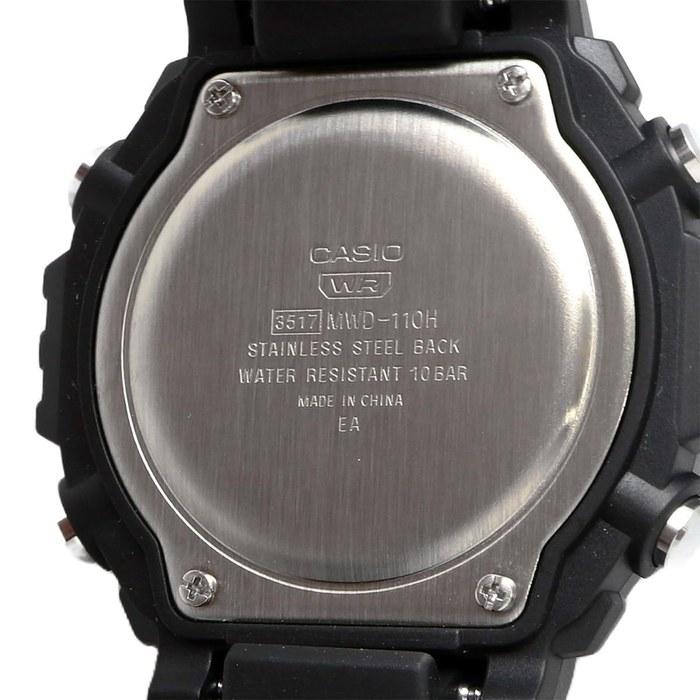 Casio Стандартные цифровые мужские часы с металлическим циферблатом MWD-110H-8BV Темно-серый (Обратный ЖК-дисплей)