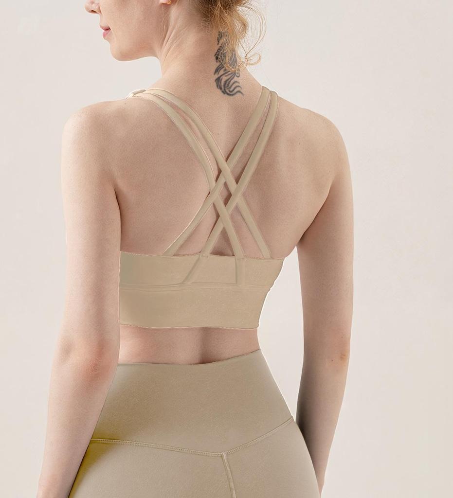 Women's Cross Back Shockproof Yoga Sports Bra - Breathable Summer Camisole