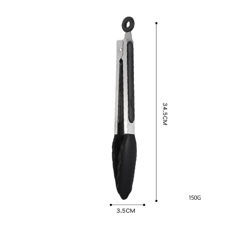1/7/9/12inch Stainless Steel Food Clip BBQ Grill Steak Clip with Silicone Non-slip Handle Kitchen Accessories