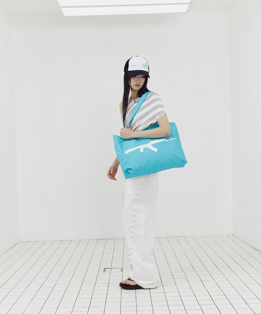 SETUP-EXE Stripe Eyelet Drape Top / White