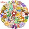 50 шт. Наклеек-граффити с изображением мультяшной змеи – водонепроницаемые самодельные наклейки для шлемов, бутылок с водой и скрапбукинга