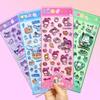 4 шт. Sanrio Аниме 3D Кристаллические рельефные наклейки Милые Куроми Моя Мелоди Почакко Мультяшные наклейки для телефона, ноутбука, холодильника Каваи наклейка Игрушка