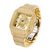 New Fashionable Square Men's Watch Niche Design Hollow Full Diamond English Watch