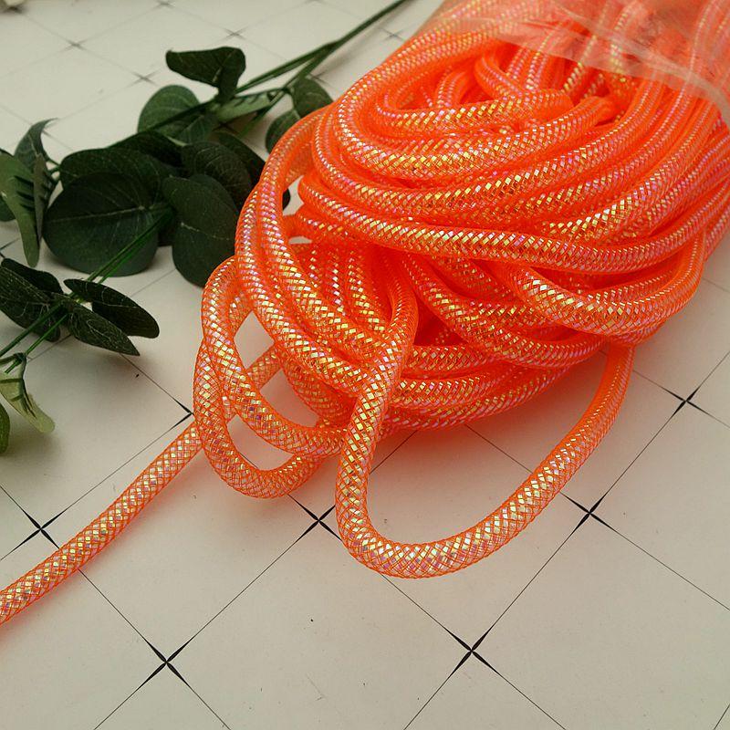 10 м Цветная сетчатая трубка-веревка 4 мм 8 мм Сетчатая трубчатая кринолиновая трубка Свадебное платье Юбка Одежда Сетка Сделай сам Изготовление Ремесленные аксессуары